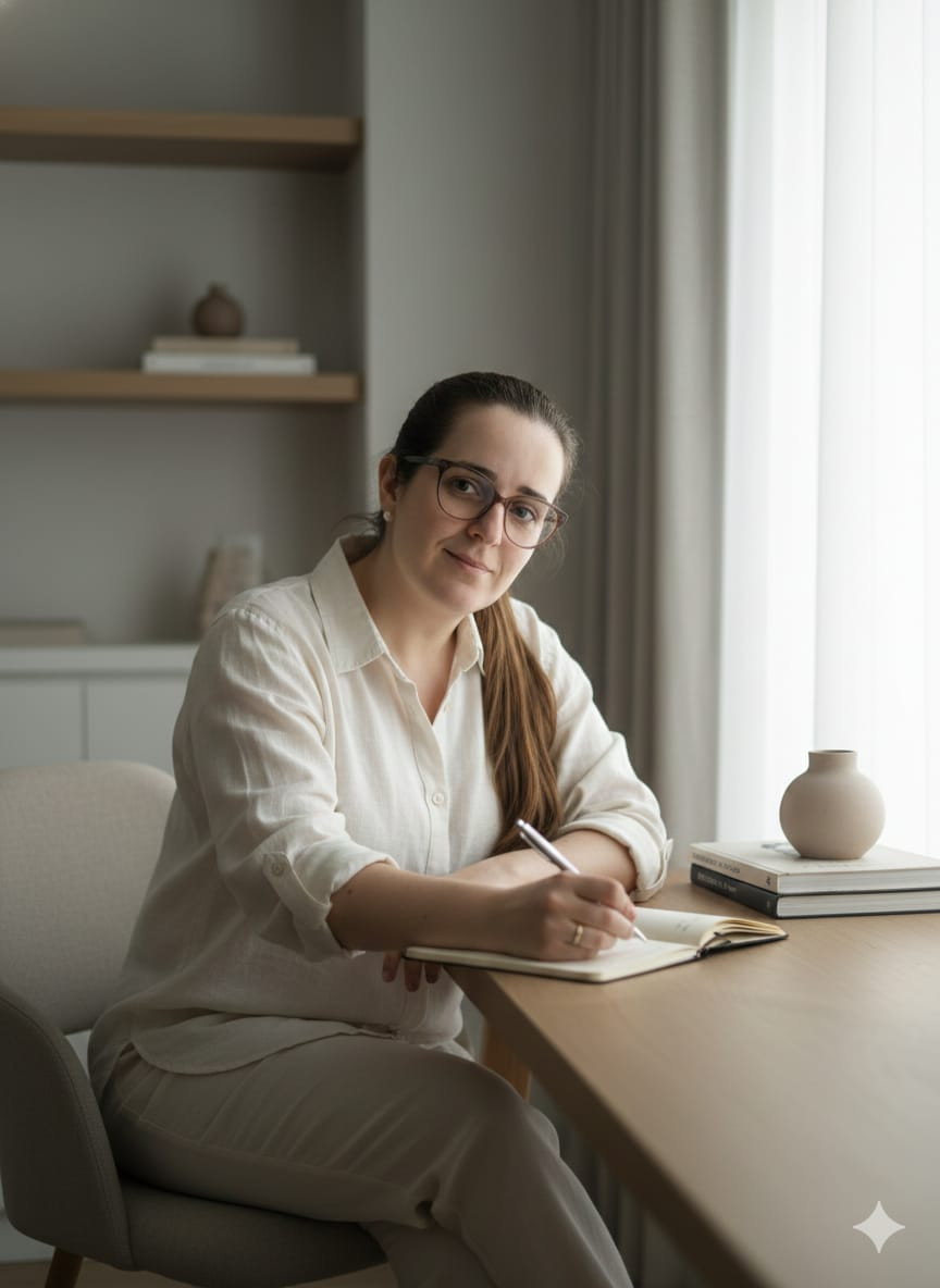 Carol Bondarik olhando para a câmera